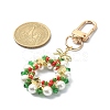 Christmas Wreath Shell Pearl Pendant Decoration HJEW-TA00024-3