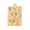 304 Stainless Steel with Synthetic Turquoise Pendants STAS-H253-01B-G-1
