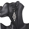 Rhombus 304 Stainless Steel Shell Pearl Dangle Earrings EJEW-TA00770-2