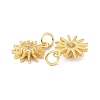 Brass Cubic Zirconia Charms ZIRC-C022-18G-2