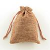 Polyester Imitation Burlap Packing Pouches Drawstring Bags ABAG-R004-18x13cm-03-1