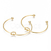 304 Stainless Steel Love Knot Cuff Bangle Making X-MAK-S073-001G-1