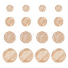 16Pcs 4 Styles 1-Hole Alloy Shank Buttons BUTT-HY0001-16MS-1