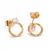 Ring SteelStud Earrings X-EJEW-C019-17G-2