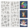 4 Sheets 11.6x8.2 Inch Stick and Stitch Embroidery Patterns DIY-WH0455-130-1