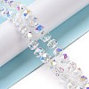 Electroplate Transparent Glass Beads Strands EGLA-H101-03A-5