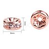 Rondelle Brass Rhinestone Spacer Beads RB-PH0001-05RG-NF-3