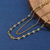 304 Stainless Steel Dapped Chain Double Layered Necklaces for Women NJEW-U050-02C-G-2