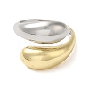 Brass Teardrop Open Cuff Rings for Women RJEW-B062-10GP-2