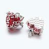 Red Heart Brass Prayer Wish Craft Photo Frame Locket Box Necklace Pendants X-KK-24X21-3