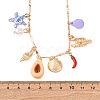 Alloy Enamel Sun Heart Starfish Shell Shape Pendant 3 Layer Necklaces for Women NJEW-F357-03KCG-3