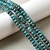 Synthetic Silver Line Turquoise Beads Strands G-L617-E03-4x6mm-1