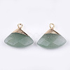 Electroplate Natural Green Aventurine Pendants G-T112-04E-2