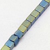 Electroplate Non-magnetic Synthetic Hematite Beads Strands G-J170B-3x3mm-05-3