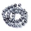 Natural Snowflake Obsidian Beads Strands GSR10mmC009-3