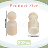 20Pcs Unfinished Wood Puppet WOOD-GF0002-34-2