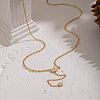 White zircon tassel Y pendant necklace stainless steel vacuum plating collar chain jewelry ZN1506-4