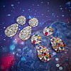 ANATTASOUL 2 Pairs 2 Colors Rhinestone Teardrop Dangle Stud Earrings EJEW-AN0001-95-7