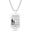 201 Stainless Steel To My Daughter Dog Tag Pendant Ball Chain Necklaces FS-WG527E6-07-1