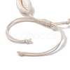 Natural Cowrie Shell Braided Bead Bracelets BJEW-JB10093-4