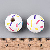 Spray Painted Schima Wood Beads WOOD-T032-37B-4