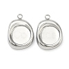 304 Stainless Steel Pendant Cabochon Settings STAS-C167-07C-P-1