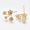 Brass Stud Earring Findings X-KK-S350-427-2