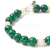 Synthetic Malachite Round Beaded Stretch Bracelet BJEW-TA00251-5