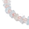 Cherry Quartz Glass & Natural Aquamarine Chips Beaded Bracelets for Women BJEW-JB12526-02-3