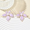 304 Stainless Steel Enamel & ABS Plastic Pearl Stud Earrings for Women SA-CBA2696-28G-02-1