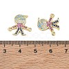 Brass Micro Pave Colorful Cubic Zirconia Connector Charms for Jewelry Making CU-CBAAA59-01G-02-3