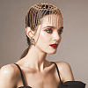 Rhinestone Mesh Headpiece Cap OHAR-WH0021-47G-6
