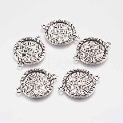 Zinc Alloy Cabochon Connector Settings PALLOY-A15774-AS-LF-1