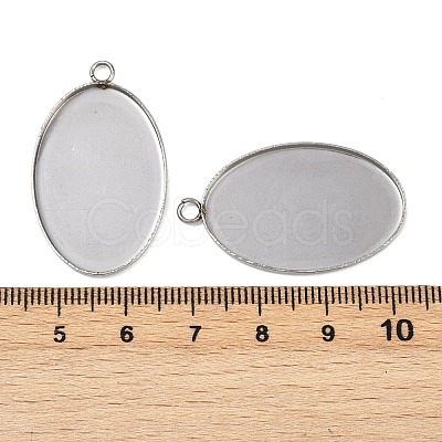 Tarnish Resistant 304 Stainless Steel Pendant Cabochon Settings STAS-K148-03-1