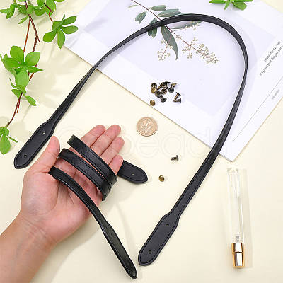 2Pcs Imitation Leather Bag Strap PURS-CL0001-08B-1