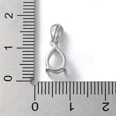 Rhodium Plated Rack Plating 925 Sterling Silver Pendants Cabochon Settings STER-NH0001-49D-P-1
