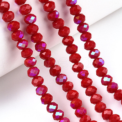 Electroplate Opaque Solid Color Glass Beads Strands EGLA-A034-P3mm-L21-1