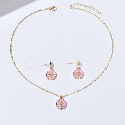 Zinc Alloy Crystal Rhinestone & Acrylic Pendant Necklaces & Stud Dangle Earrings Sets WGD1CBB-02-1