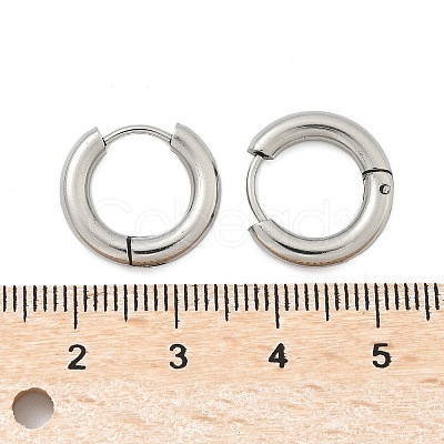 Tarnish Resistant 304 Stainless Steel Huggie Hoop Earrings X-EJEW-F111-16mm-P-1