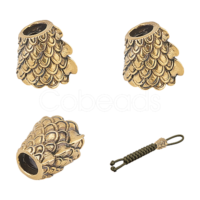 3Pcs Brass European Beads KK-NB0003-82B-1