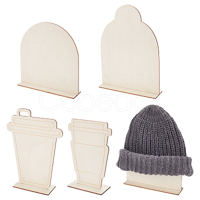 Wood Display Coffee Cup Carton Display Stand ODIS-WH0061-49-1
