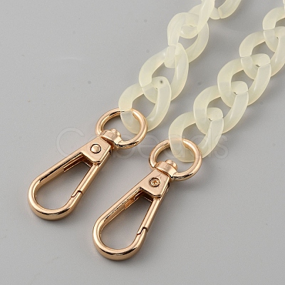 Acrylic Imitation Jelly Curb Chain Link Purse Chains FIND-WH0126-257D-1