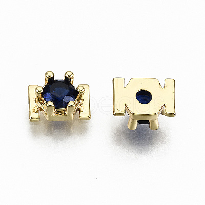 Brass Micro Pave Cubic Zirconia Cabochons KK-S061-48G-B-NR-1