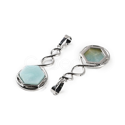Natural Flower Amazonite Pendants G-F777-05P-09-1