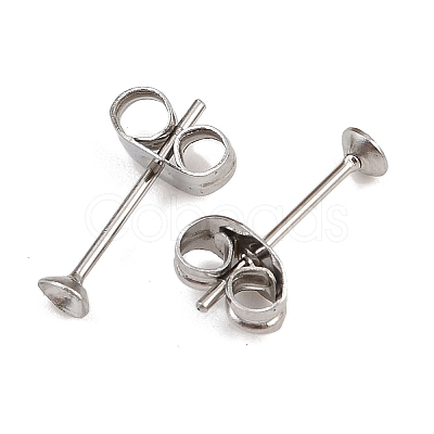 304 Stainless Steel Stud Earring Findings STAS-D389-03A-P-1