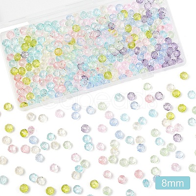 350Pcs 7 Colors Transparent Baking Paint Glass Beads DGLA-YW0001-45-1