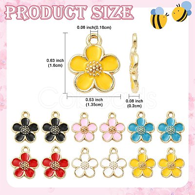 10Pcs Alloy Enamel Pendants FIND-FS0005-32B-1