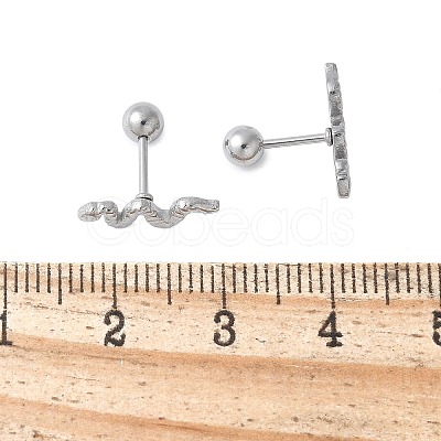 304 Stainless Steel Stud Earrings for Women LS-EJEW-E603-02P-1