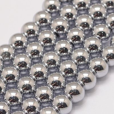 Grade AA Magnetic Synthetic Hematite Bead Strands X-G-P258-05-6mm-1