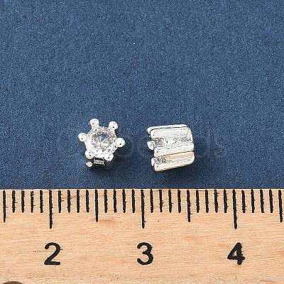 Brass Micro Pave Cubic Zirconia Beads KK-D386-09S-03-1